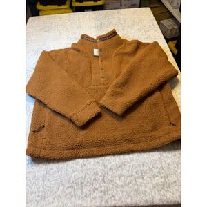 Alpine Design Women's Sherpa Fleece 1/4Snap Pullover Jacket Caramel Latte Size L